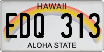 HI license plate EDQ313
