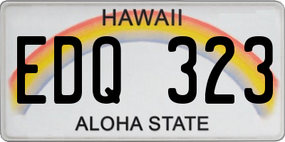 HI license plate EDQ323