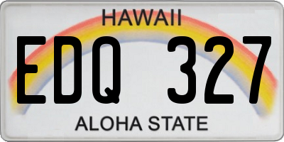 HI license plate EDQ327
