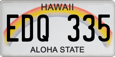 HI license plate EDQ335