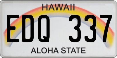 HI license plate EDQ337