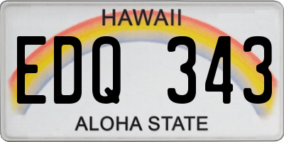 HI license plate EDQ343
