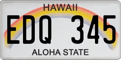 HI license plate EDQ345