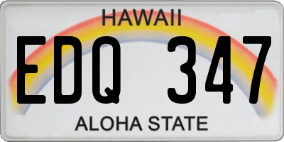 HI license plate EDQ347