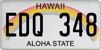 HI license plate EDQ348