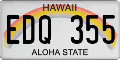 HI license plate EDQ355