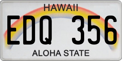 HI license plate EDQ356