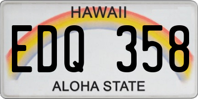 HI license plate EDQ358