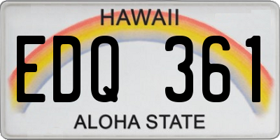 HI license plate EDQ361