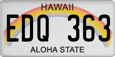 HI license plate EDQ363