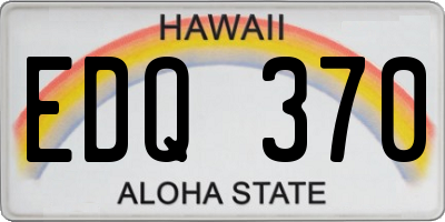 HI license plate EDQ370