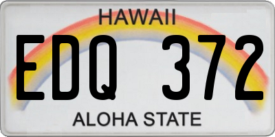 HI license plate EDQ372