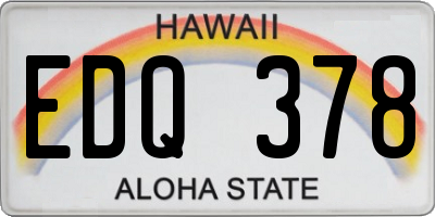 HI license plate EDQ378