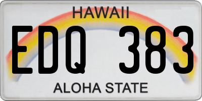 HI license plate EDQ383