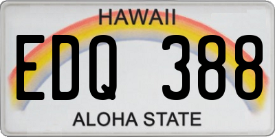 HI license plate EDQ388