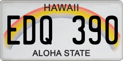 HI license plate EDQ390