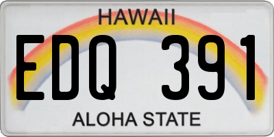 HI license plate EDQ391