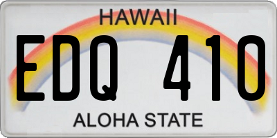 HI license plate EDQ410