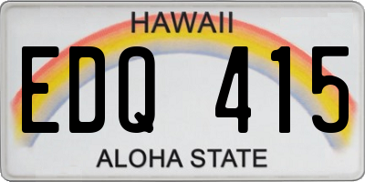 HI license plate EDQ415