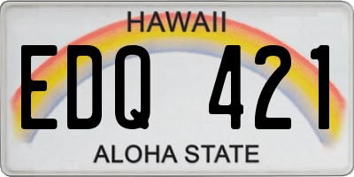 HI license plate EDQ421