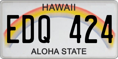 HI license plate EDQ424