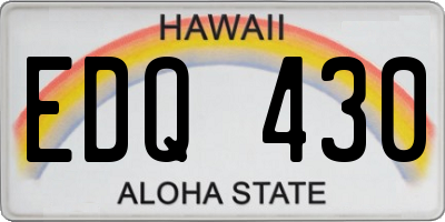 HI license plate EDQ430
