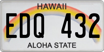HI license plate EDQ432