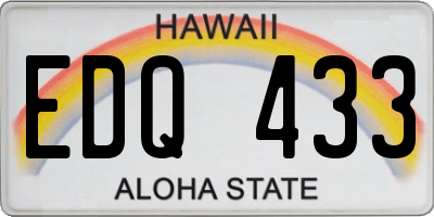 HI license plate EDQ433