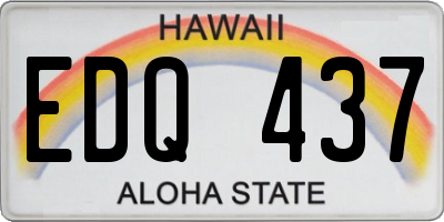 HI license plate EDQ437