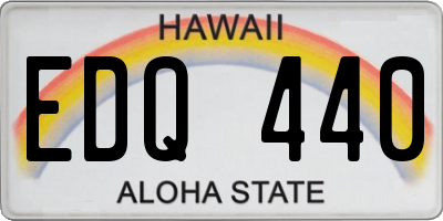 HI license plate EDQ440