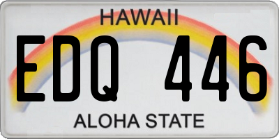 HI license plate EDQ446