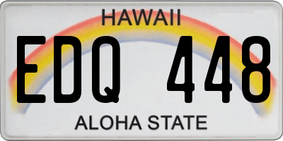 HI license plate EDQ448