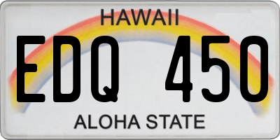 HI license plate EDQ450