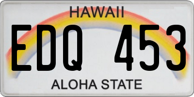 HI license plate EDQ453