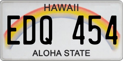 HI license plate EDQ454