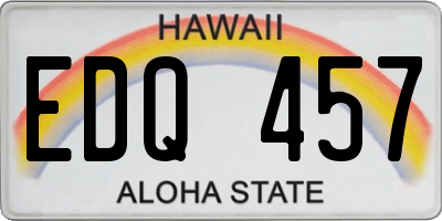 HI license plate EDQ457
