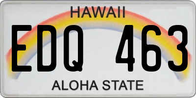 HI license plate EDQ463