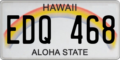 HI license plate EDQ468