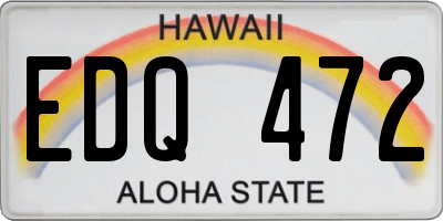 HI license plate EDQ472