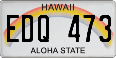HI license plate EDQ473