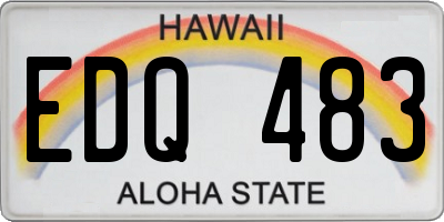 HI license plate EDQ483