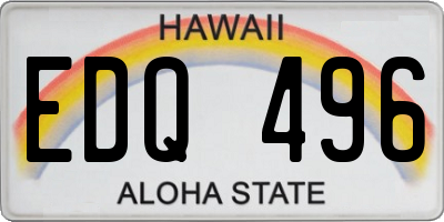 HI license plate EDQ496