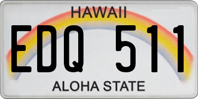 HI license plate EDQ511