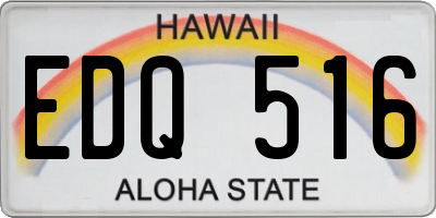 HI license plate EDQ516
