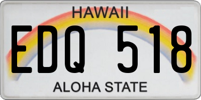 HI license plate EDQ518