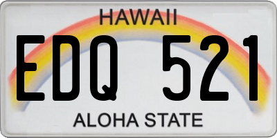 HI license plate EDQ521