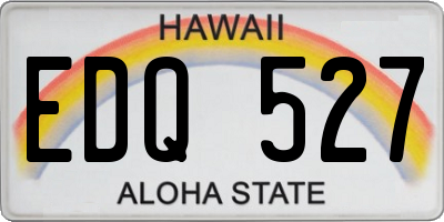 HI license plate EDQ527