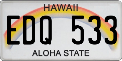 HI license plate EDQ533