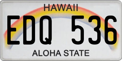 HI license plate EDQ536