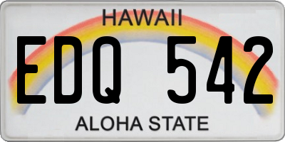 HI license plate EDQ542